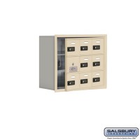 Salsbury Cell Phone Storage Locker - with Front Access Panel - 3 Door High Unit (8 Inch Deep Compartments) - 9 A Doors (8 usable) - Sandstone - Recessed Mounted - Resettable Combination Locks  19138-09SRC