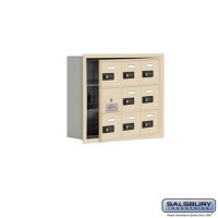 Salsbury Cell Phone Storage Locker - with Front Access Panel - 3 Door High Unit (5 Inch Deep Compartments) - 9 A Doors (8 usable) - Sandstone - Recessed Mounted - Resettable Combination Locks  19135-09SRC