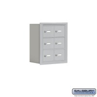 Salsbury Cell Phone Storage Locker - 3 Door High Unit (8 Inch Deep Compartments) - 6 A Doors - Aluminum - Recessed Mounted - Master Keyed Locks  19038-06ARK