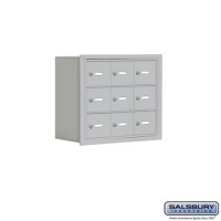 Salsbury Cell Phone Storage Locker - 3 Door High Unit (8 Inch Deep Compartments) - 9 A Doors - Aluminum - Recessed Mounted - Master Keyed Locks  19038-09ARK