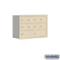Salsbury Cell Phone Storage Locker - 3 Door High Unit (8 Inch Deep Compartments) - 8 A Doors and 2 B Doors - Sandstone - Recessed Mounted - Master Keyed Locks  19038-10SRK