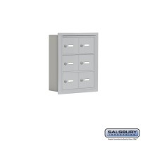Salsbury Cell Phone Storage Locker - 3 Door High Unit (5 Inch Deep Compartments) - 6 A Doors - Aluminum - Recessed Mounted - Master Keyed Locks  19035-06ARK