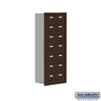 Salsbury Cell Phone Storage Locker - 7 Door High Unit (8 Inch Deep Compartments) - 14 A Doors - Bronze - Recessed Mounted - Resettable Combination Locks  19078-14ZRC