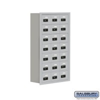 Salsbury Cell Phone Storage Locker - 7 Door High Unit (8 Inch Deep Compartments) - 21 A Doors - Aluminum - Recessed Mounted - Resettable Combination Locks  19078-21ARC