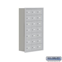 Salsbury Cell Phone Storage Locker - 7 Door High Unit (8 Inch Deep Compartments) - 21 A Doors - Aluminum - Recessed Mounted - Master Keyed Locks  19078-21ARK
