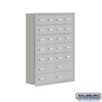 Salsbury Cell Phone Storage Locker - 7 Door High Unit (8 Inch Deep Compartments) - 20 A Doors and 4 B Doors - Aluminum - Recessed Mounted - Master Keyed Locks  19078-24ARK