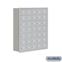 Salsbury Cell Phone Storage Locker - 7 Door High Unit (8 Inch Deep Compartments) - 35 A Doors - Aluminum - Recessed Mounted - Master Keyed Locks  19078-35ARK
