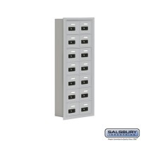 Salsbury Cell Phone Storage Locker - 7 Door High Unit (5 Inch Deep Compartments) - 14 A Doors - Aluminum - Recessed Mounted - Resettable Combination Locks  19075-14ARC
