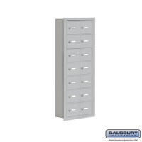 Salsbury Cell Phone Storage Locker - 7 Door High Unit (5 Inch Deep Compartments) - 14 A Doors - Aluminum - Recessed Mounted - Master Keyed Locks  19075-14ARK