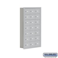 Salsbury Cell Phone Storage Locker - 7 Door High Unit (5 Inch Deep Compartments) - 21 A Doors - Aluminum - Recessed Mounted - Master Keyed Locks  19075-21ARK