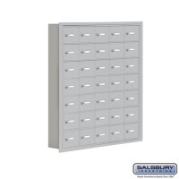 Salsbury Cell Phone Storage Locker - 7 Door High Unit (5 Inch Deep Compartments) - 35 A Doors - Aluminum - Recessed Mounted - Master Keyed Locks  19075-35ARK
