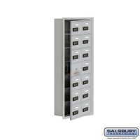 Salsbury Cell Phone Storage Locker - with Front Access Panel - 7 Door High Unit (5 Inch Deep Compartments) - 14 A Doors (13 usable) - Aluminum - Recessed Mounted - Resettable Combination Locks  19175-14ARC