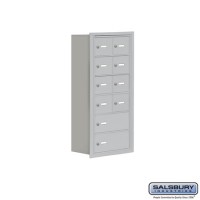 Salsbury Cell Phone Storage Locker - 6 Door High Unit (8 Inch Deep Compartments) - 8 A Doors and 2 B Doors - Aluminum - Recessed Mounted - Master Keyed Locks  19068-10ARK