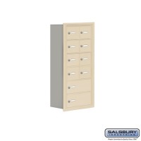 Salsbury Cell Phone Storage Locker - 6 Door High Unit (8 Inch Deep Compartments) - 8 A Doors and 2 B Doors - Sandstone - Recessed Mounted - Master Keyed Locks  19068-10SRK