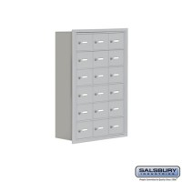 Salsbury Cell Phone Storage Locker - 6 Door High Unit (8 Inch Deep Compartments) - 18 A Doors - Aluminum - Recessed Mounted - Master Keyed Locks  19068-18ARK