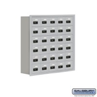 Salsbury Cell Phone Storage Locker - 6 Door High Unit (8 Inch Deep Compartments) - 30 A Doors - Aluminum - Recessed Mounted - Resettable Combination Locks  19068-30ARC