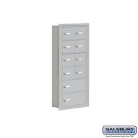 Salsbury Cell Phone Storage Locker - 6 Door High Unit (5 Inch Deep Compartments) - 8 A Doors and 2 B Doors - Aluminum - Recessed Mounted - Master Keyed Locks  19065-10ARK