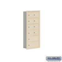 Salsbury Cell Phone Storage Locker - 6 Door High Unit (5 Inch Deep Compartments) - 8 A Doors and 2 B Doors - Sandstone - Recessed Mounted - Master Keyed Locks  19065-10SRK