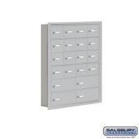 Salsbury Cell Phone Storage Locker - 6 Door High Unit (5 Inch Deep Compartments) - 16 A Doors and 4 B Doors - Aluminum - Recessed Mounted - Master Keyed Locks  19065-20ARK