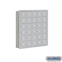 Salsbury Cell Phone Storage Locker - 6 Door High Unit (5 Inch Deep Compartments) - 30 A Doors - Aluminum - Recessed Mounted - Master Keyed Locks  19065-30ARK