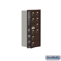 Salsbury Cell Phone Storage Locker - with Front Access Panel - 6 Door High Unit (8 Inch Deep Compartments) - 8 A Doors (7 usable) and 2 B Doors - Bronze - Recessed Mounted - Resettable Combination Locks  19168-10ZRC