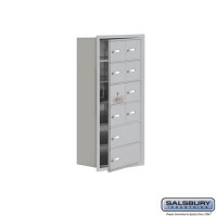Salsbury Cell Phone Storage Locker - with Front Access Panel - 6 Door High Unit (8 Inch Deep Compartments) - 8 A Doors (7 usable) and 2 B Doors - Aluminum - Recessed Mounted - Master Keyed Locks  19168-10ARK