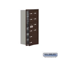 Salsbury Cell Phone Storage Locker - with Front Access Panel - 6 Door High Unit (8 Inch Deep Compartments) - 8 A Doors (7 usable) and 2 B Doors - Bronze - Recessed Mounted - Master Keyed Locks  19168-10ZRK