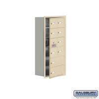 Salsbury Cell Phone Storage Locker - with Front Access Panel - 6 Door High Unit (8 Inch Deep Compartments) - 8 A Doors (7 usable) and 2 B Doors - Sandstone - Recessed Mounted - Master Keyed Locks   19168-10SRK