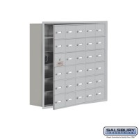 Salsbury Cell Phone Storage Locker - with Front Access Panel - 6 Door High Unit (8 Inch Deep Compartments) - 30 A Doors (29 usable) - Aluminum - Recessed Mounted - Master Keyed Locks  19168-30ARK
