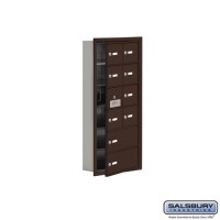 Salsbury Cell Phone Storage Locker - with Front Access Panel - 6 Door High Unit (5 Inch Deep Compartments) - 8 A Doors (7 usable) and 2 B Doors - Bronze - Recessed Mounted - Master Keyed Locks  19165-10ZRK