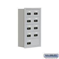 Salsbury Cell Phone Storage Locker - 5 Door High Unit (8 Inch Deep Compartments) - 8 A Doors and 1 B Door - Aluminum - Recessed Mounted - Resettable Combination Locks  19058-09ARC