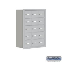 Salsbury Cell Phone Storage Locker - 5 Door High Unit (8 Inch Deep Compartments) - 15 A Doors - Aluminum - Recessed Mounted - Master Keyed Locks  19058-15ARK