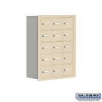 Salsbury Cell Phone Storage Locker - 5 Door High Unit (8 Inch Deep Compartments) - 15 A Doors - Sandstone - Recessed Mounted - Master Keyed Locks  19058-15SRK
