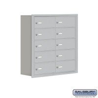 Salsbury Cell Phone Storage Locker - 5 Door High Unit (8 Inch Deep Compartments) - 10 B Doors - Aluminum - Recessed Mounted - Master Keyed Locks  19058-10ARK