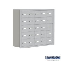 Salsbury Cell Phone Storage Locker - 5 Door High Unit (8 Inch Deep Compartments) - 25 A Doors - Aluminum - Recessed Mounted - Master Keyed Locks  19058-25ARK