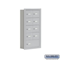 Salsbury Cell Phone Storage Locker - 5 Door High Unit (5 Inch Deep Compartments) - 8 A Doors and 1 B Door - Aluminum - Recessed Mounted - Master Keyed Locks  19055-09ARK