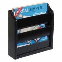 Wooden Mallet® Oak Magazine Rack, Wall Mount or Tabletop, Black