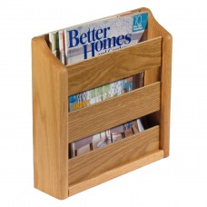 Wooden Mallet® Oak Magazine Rack, Wall Mount or Tabletop, Light Oak