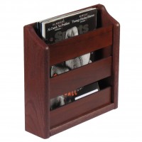 Wooden Mallet® Oak Magazine Rack, Wall Mount or Tabletop, Mahogany