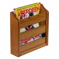 Wooden Mallet® Oak Magazine Rack, Wall Mount or Tabletop, Medium Oak