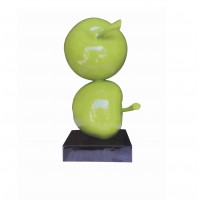 FixtureDisplays® Artificial Double Green Cherries shape Design Resins Sculpture