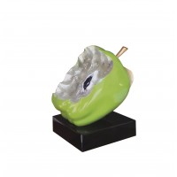 FixtureDisplays® Fashion High Quality Resins Green Apple Core Sculpture Carving