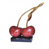 FixtureDisplays® Resin Decoration Fruit Double Red Pole Cherry Arts