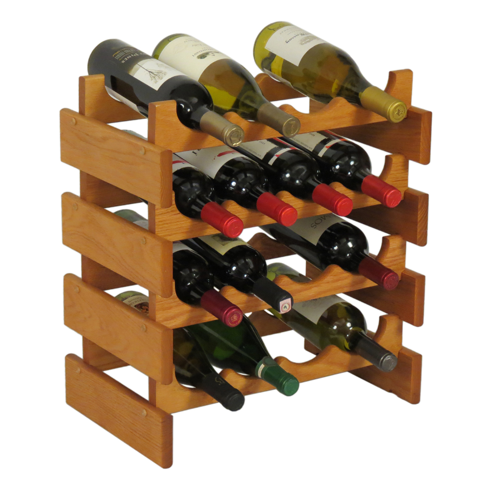 Countertop Oak Wood Wine Rack Wine Bottle Display Stand Wine Rack Wine ...