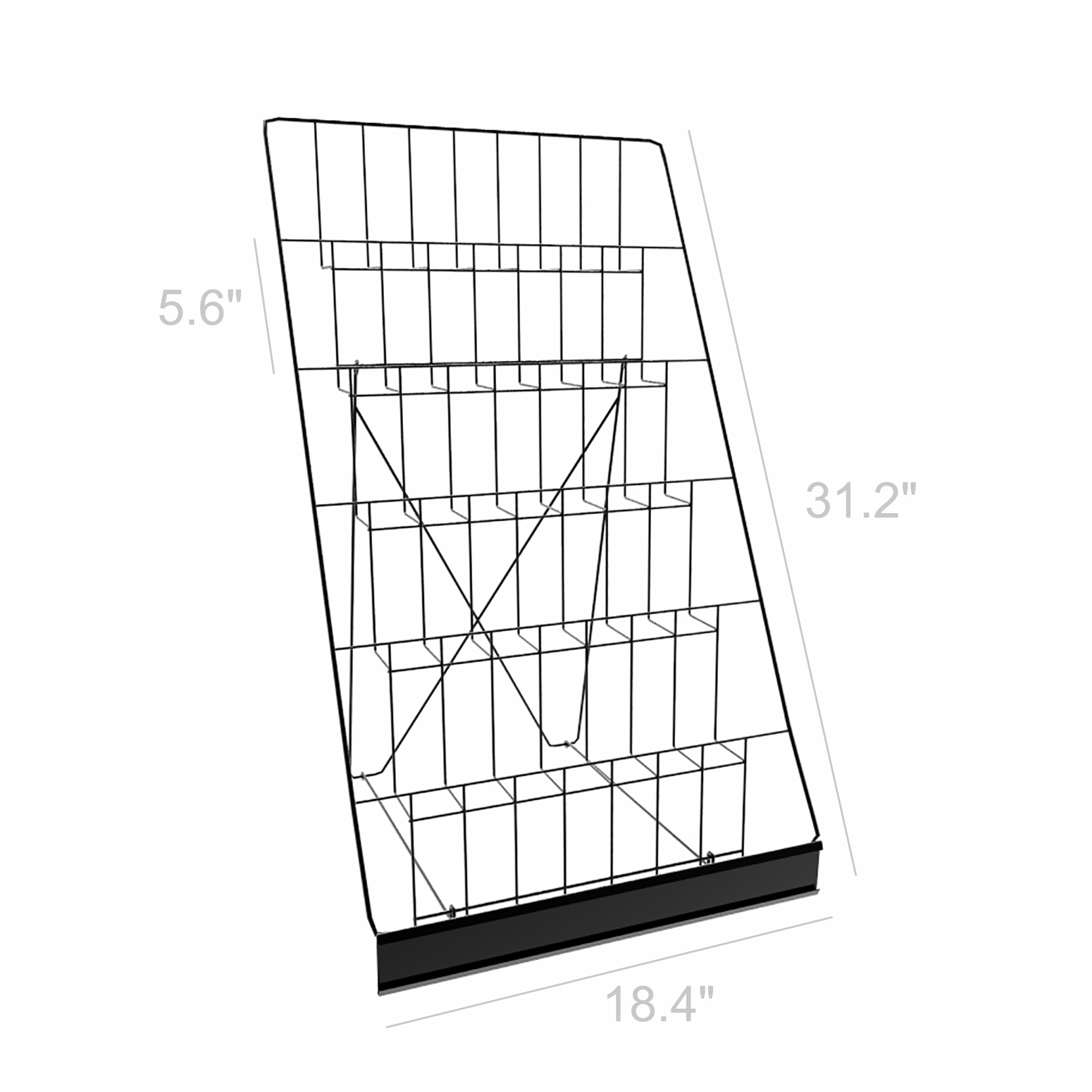 6-Tiered Wire Display Rack for Tabletops Open Shelves with Header Black Rack