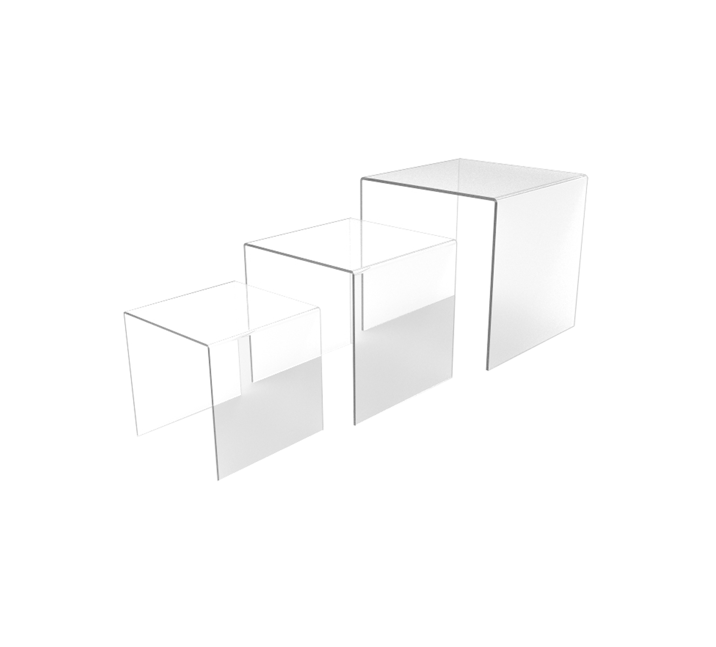 Set of 3 Clear Acrylic Display Riser 2" , 3" , 4" Jewelry Showcase Fixtures 131 - Picture 1 of 1