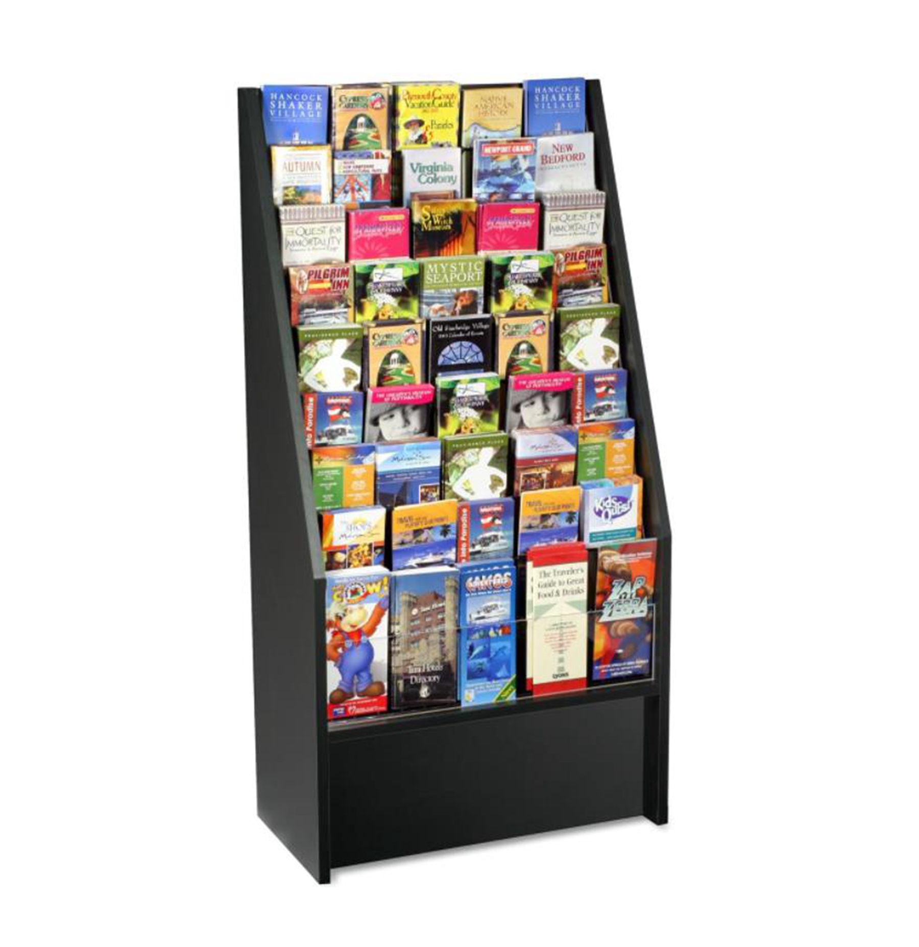 Multi slot free standing literature brochure rack organizer