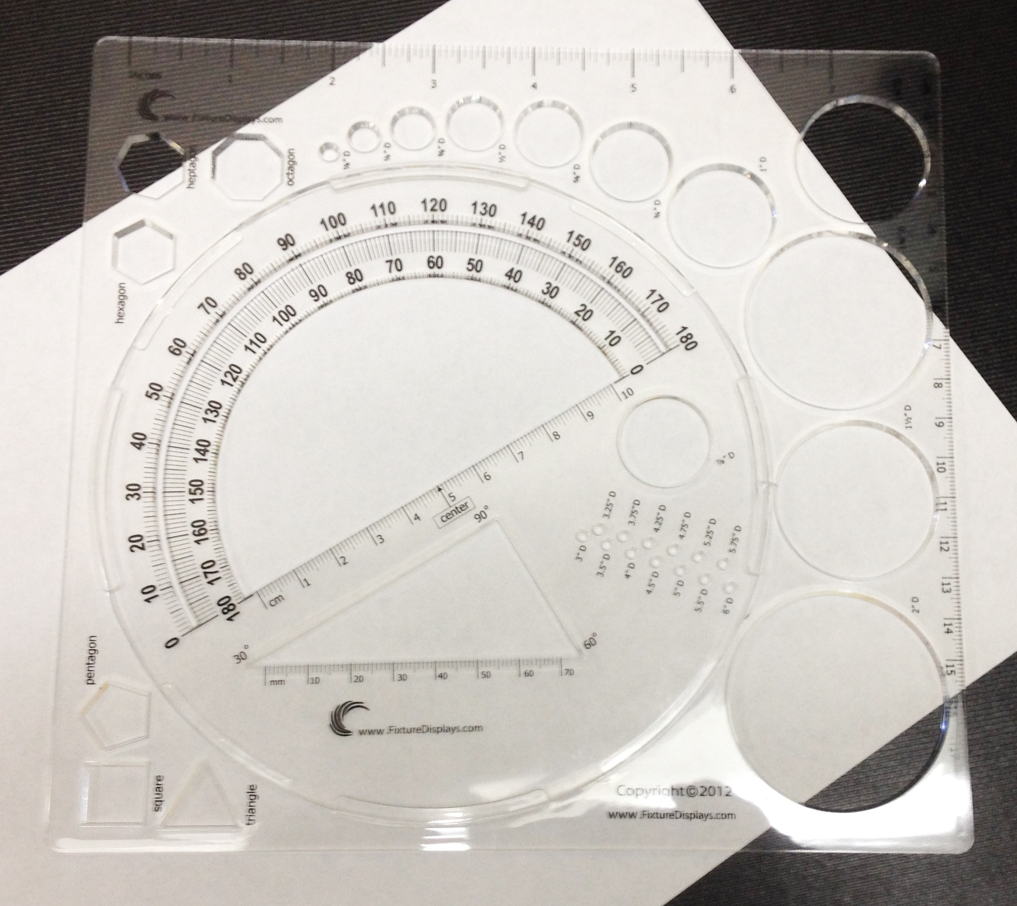 Student Geometry Math Tool Ruler Circle Maker Shape Maker Stencil ...