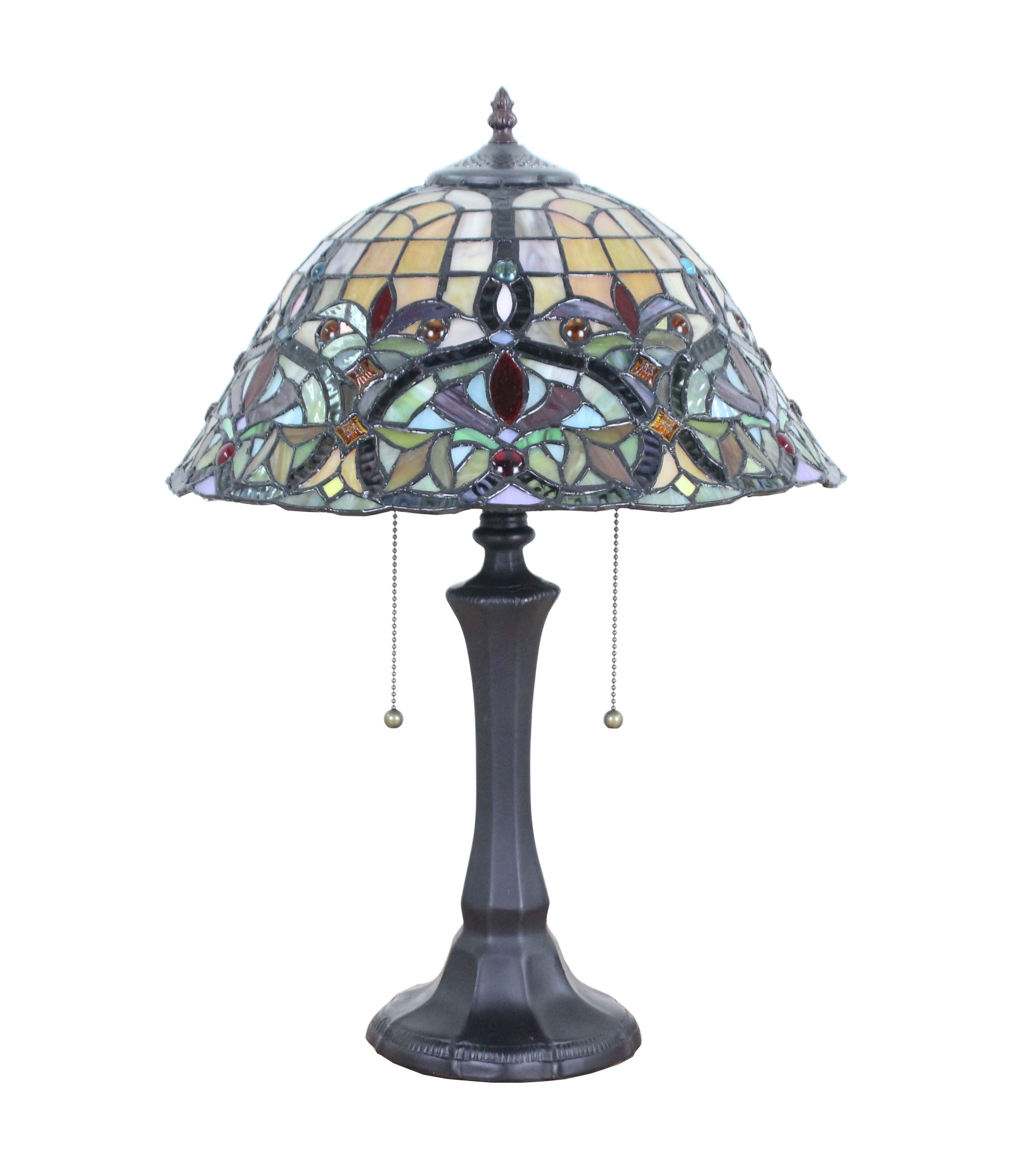 Tiffany Table Lamp Stained Glass Nightstand Light Tiffany Shade Library ...